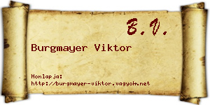 Burgmayer Viktor névjegykártya